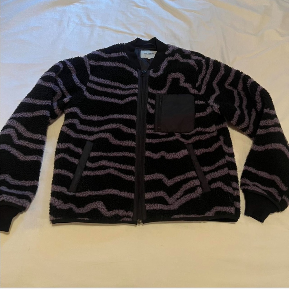 Carhartt WIP Black and Purple Fleece Jacket